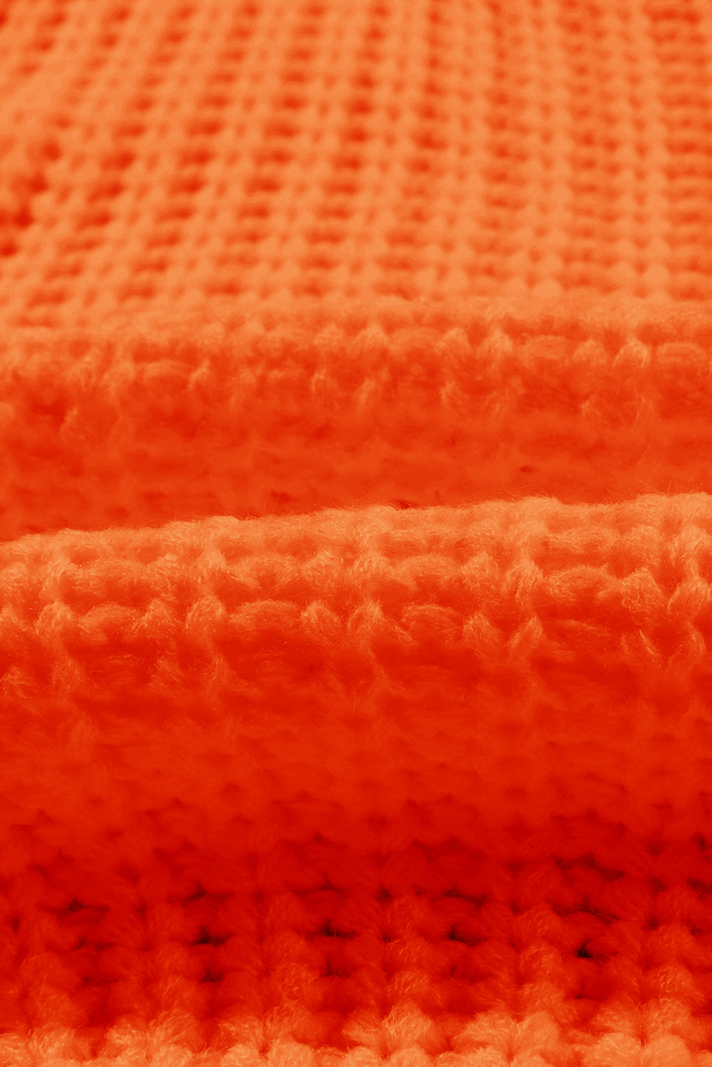 Orange Chunky Knit Ribbed Knit Sweater