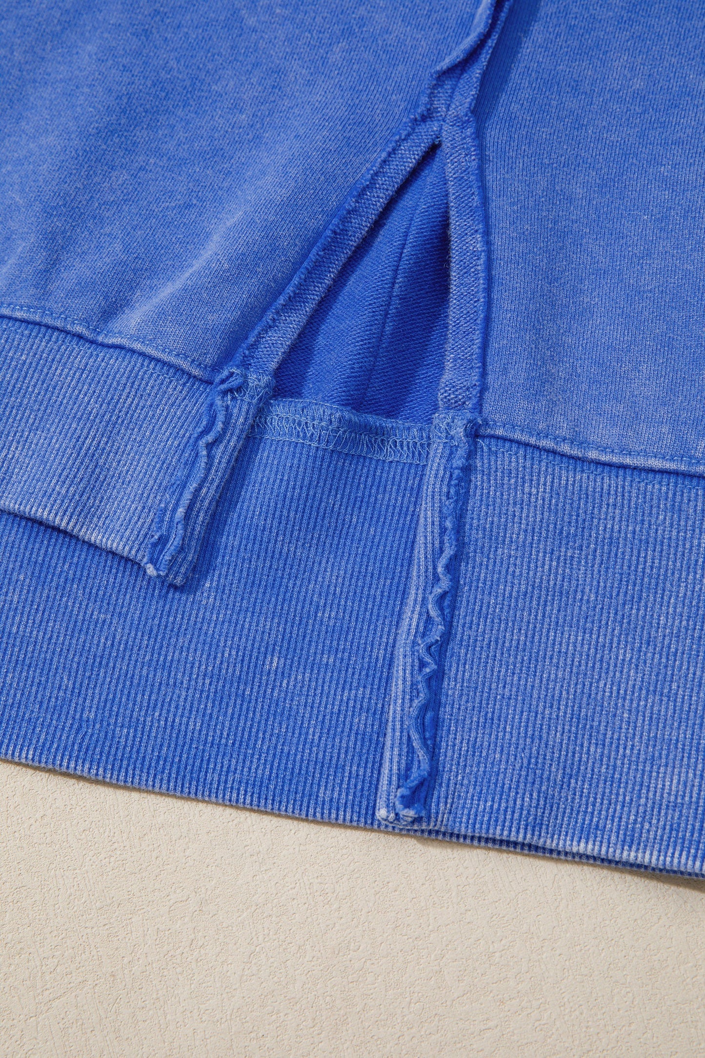 Cotton Mineral Wash Split Hem Tunic Sweatshirt