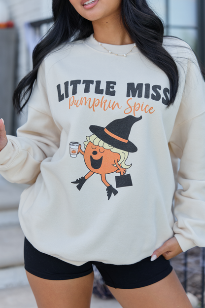 Little Miss Pumpkin Spice Cream Graphic Sweatshirt
