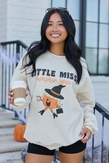 Little Miss Pumpkin Spice Cream Graphic Sweatshirt