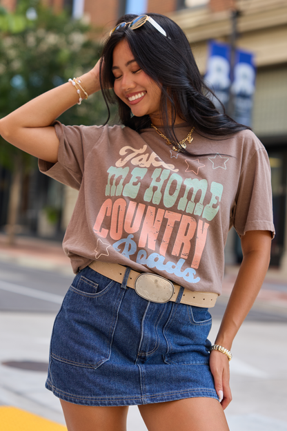 Take Me Home Country Roads Brown Graphic Tee