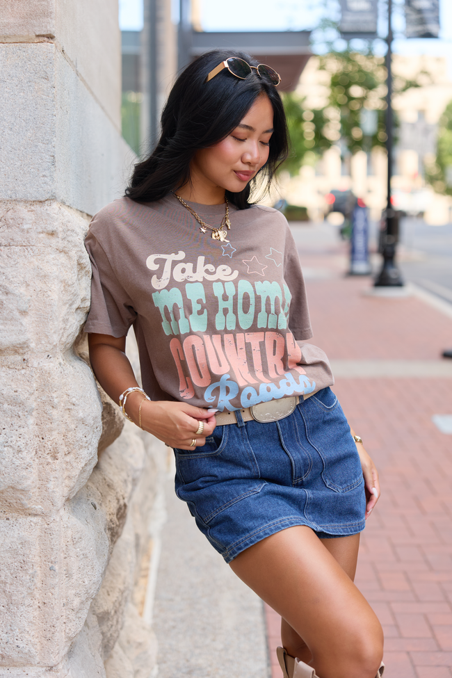 Take Me Home Country Roads Brown Graphic Tee