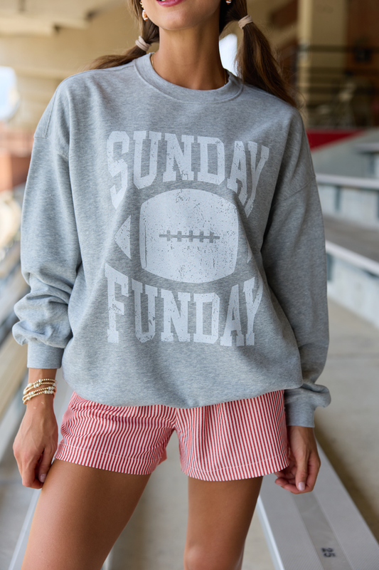 Sunday Funday Light Grey Graphic Sweatshirt
