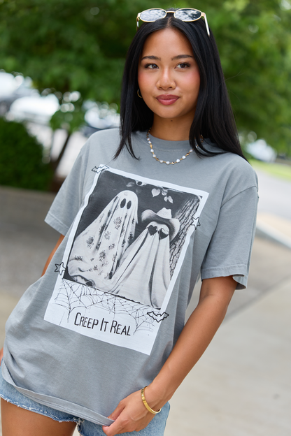 Cotton Creep It Real Grey Graphic Tee