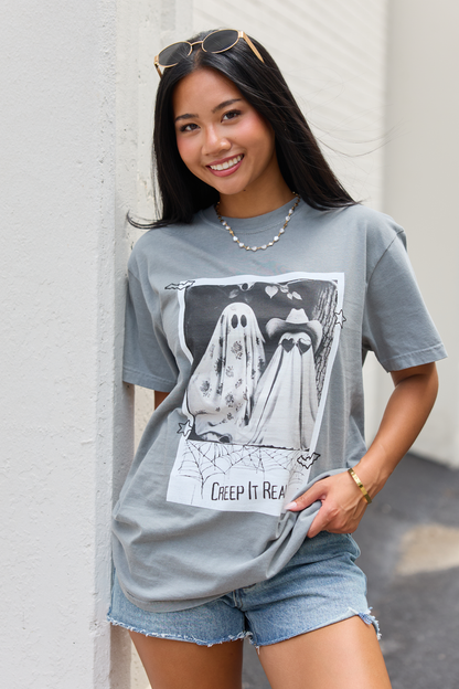 Cotton Creep It Real Grey Graphic Tee