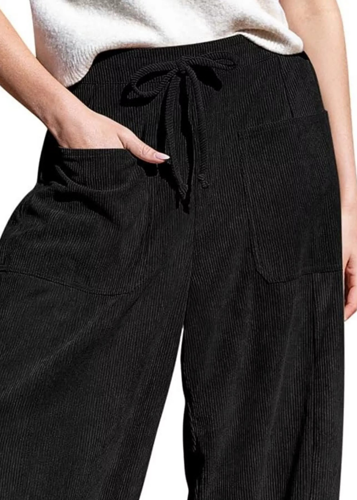 Casual Corduroy Wide Leg Pants with Pockets - Poet Street Boutique
