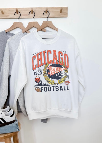 Chicago Football Vintage Inspired Graphic Sweatshirt – Bear Down Retro Crewneck