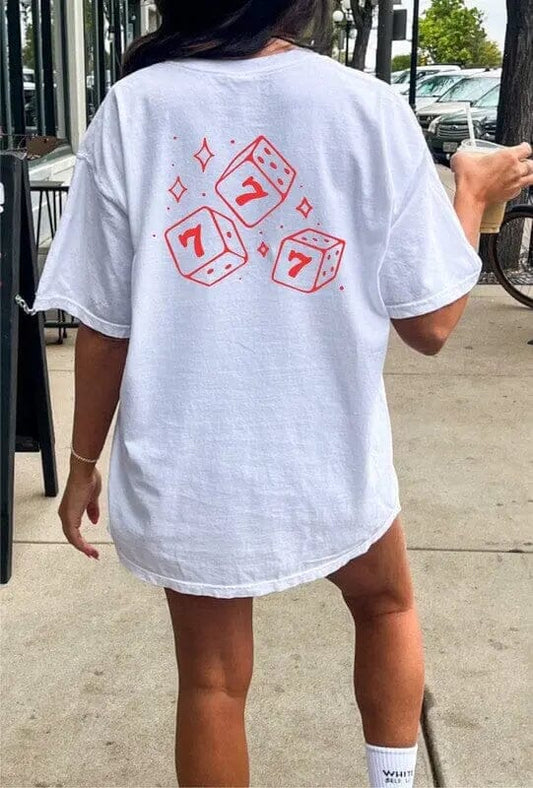 777 Lucky Dice Softstyle Graphic Tee graphic tee Poet Street Boutique White XS 