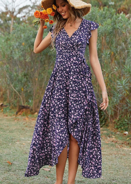 Miss Sparkling Floral Wrap Maxi Dress Miss Sparkling
