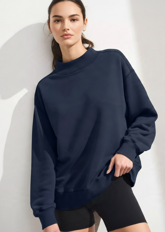 Mock Neck Oversized Sweatshirt