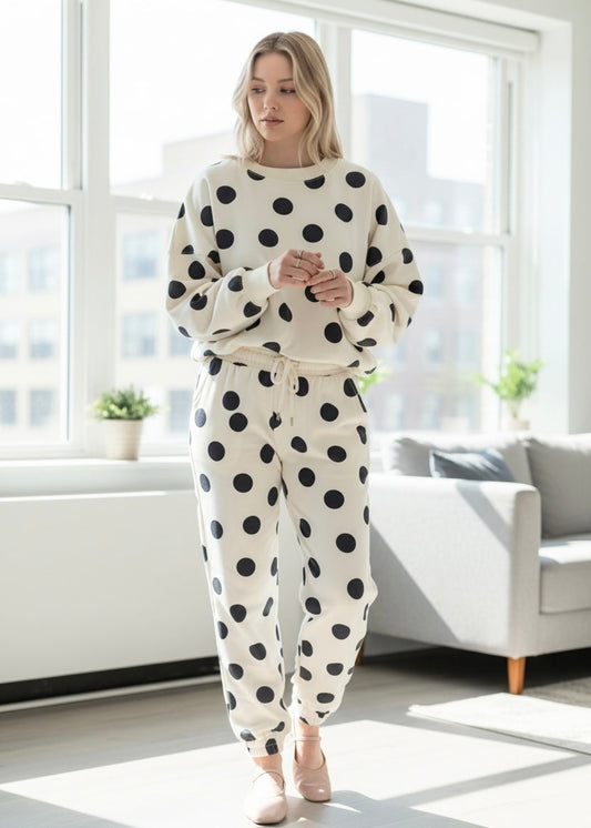 Polka Dot Pullover and Jogger Pants Set JUNIPER BLVD