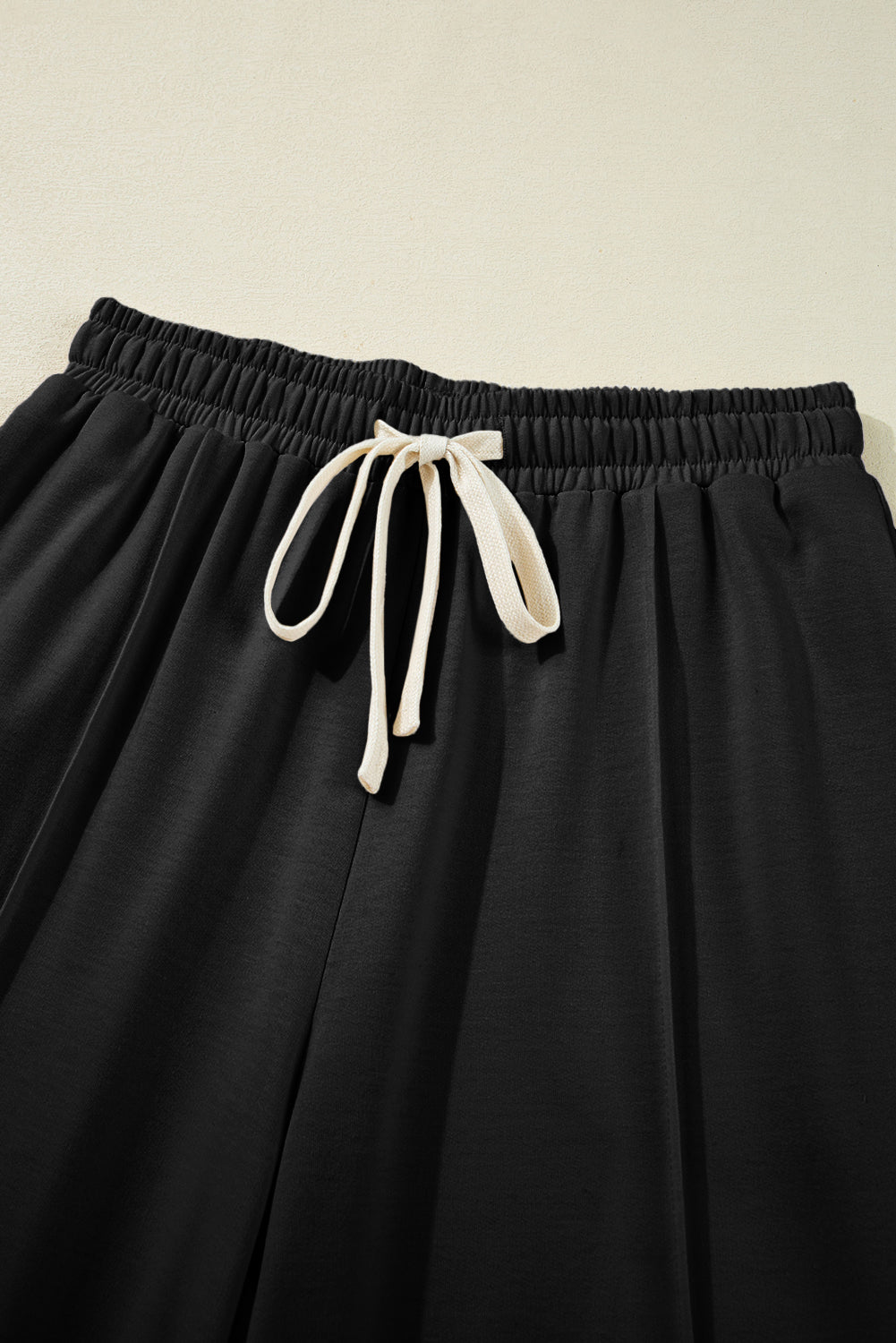 Black Cargo Pocket Drawstring High Waist Pants