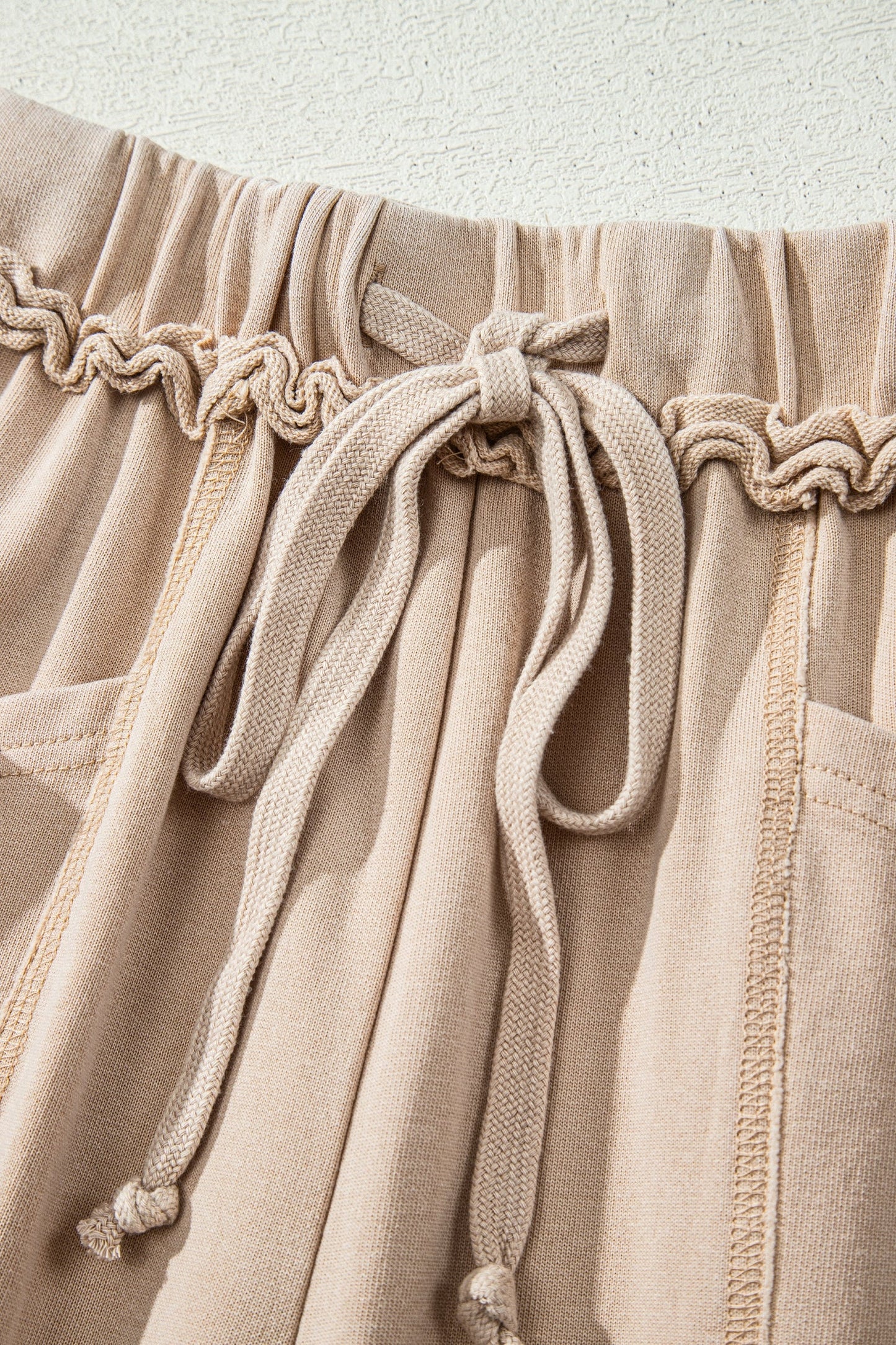 Solid Mineral Wash High Waist Wide Leg Pants