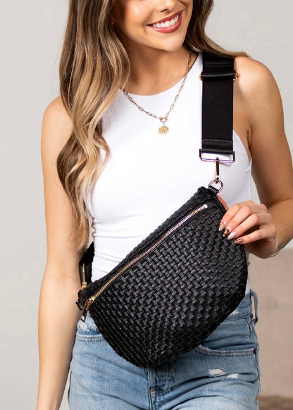 Vivienne Solid Woven Crossbody Sling Bag