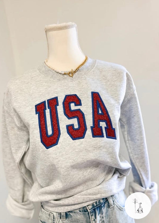 USA Print Sweatshirt Poet Street Boutique