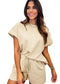 Textured Drawstring Shorts Set Miss Sparkling