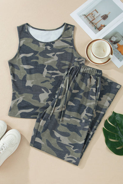 Camo Tank & Drawstring Pant Set