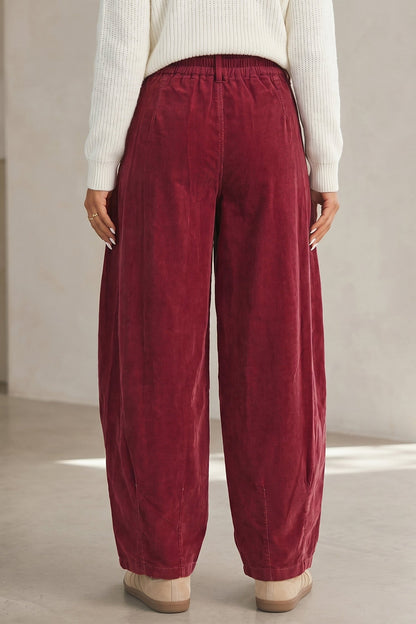 Sienna Drawstring Corduroy Casual Pants