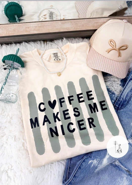 Coffee Makes Me Better  Cotton Graphic Tee Poet Street Boutique