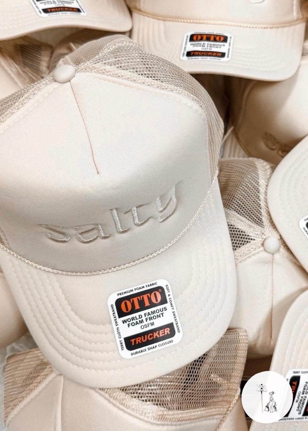 Salty Embroidered Trucker Hat Poet Street Boutique