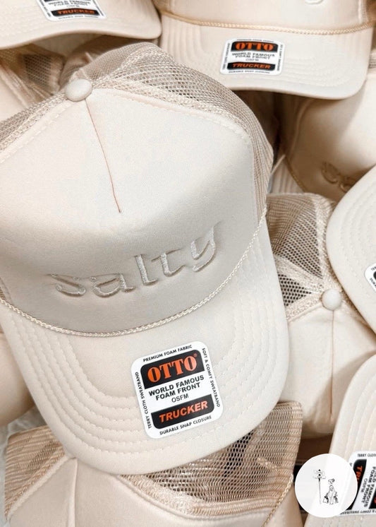 Salty Embroidered Trucker Hat Poet Street Boutique