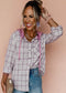 Checkered Print Hooded Patchwork Loose Fit Shacket SHEWIN INC.