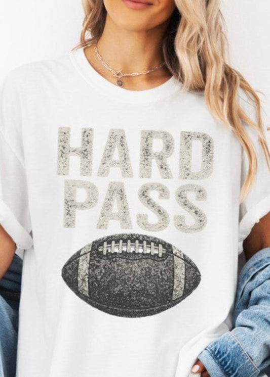 Hard Pass Football Comfort Color Graphic Tee Poet Street Boutique