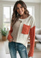 Colorblock Patch Pocket Drop Shoulder Sweater Poet Street Boutique
