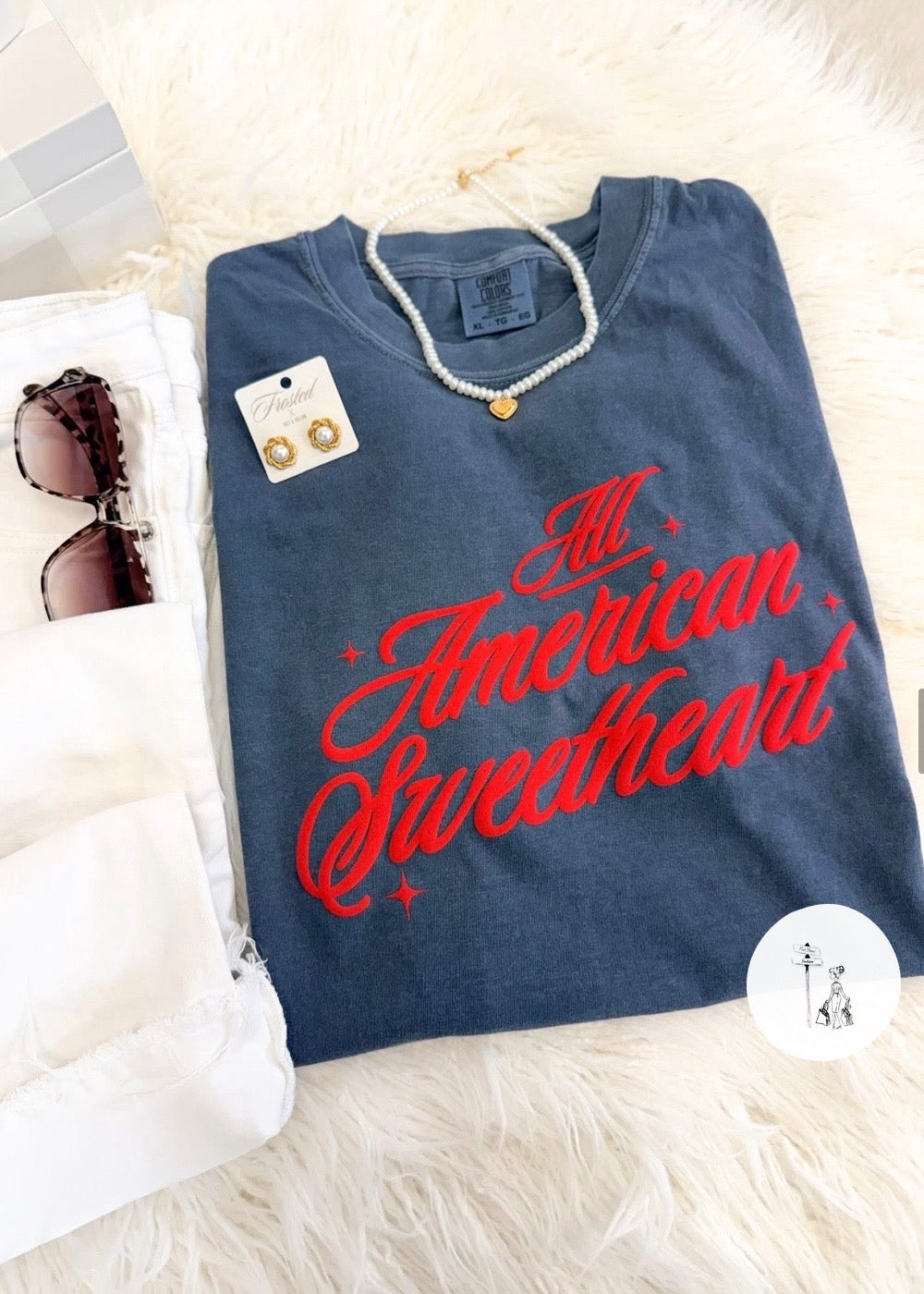 All American Sweetheart Puff Print Tee