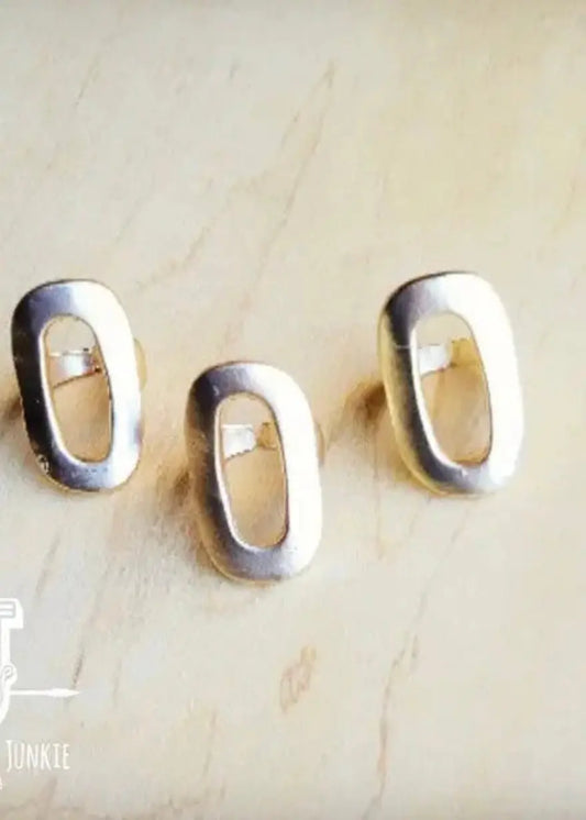 Matte Gold Electroplate Oval Ring The Jewelry Junkie