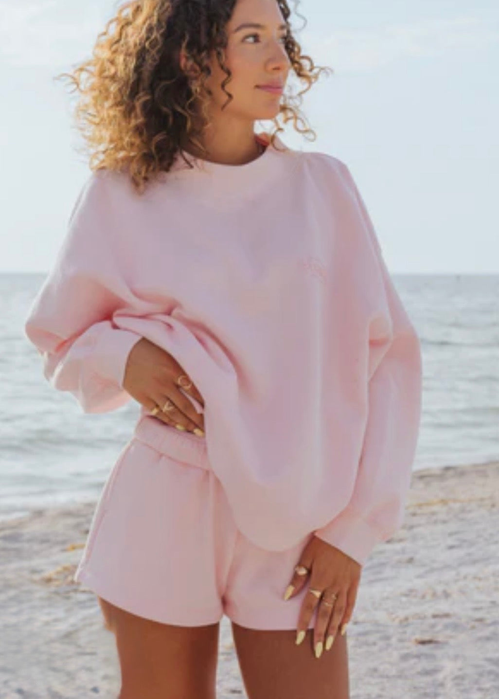 Relaxed Fit Sweatshirt and Shorts Set