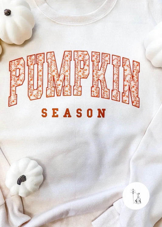 Pumpkin Season Floral Print Sweatshirt