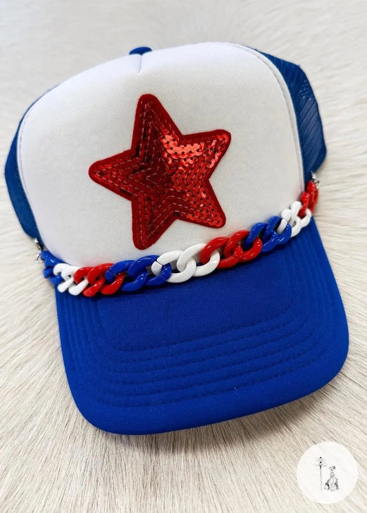 American Sequin Star Trucker Hat Poet Street Boutique