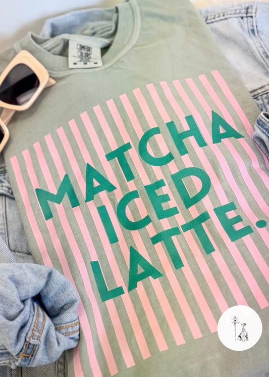 Matcha Iced Latte Cotton Graphic Tee