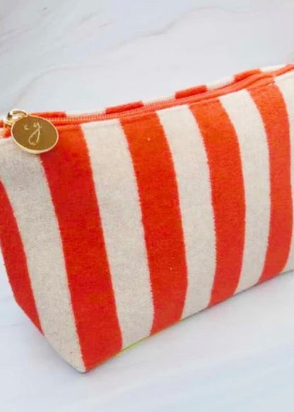 Terry Striped Everything Pouch Cosmetic Case Ellison and Young