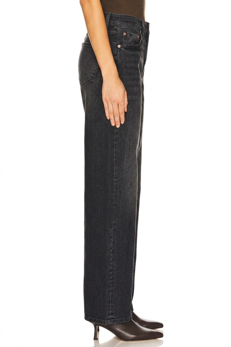 Artemis Vintage High Rise  Relaxed Black Barrel Jeans