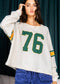 White Printed Retro Sporty Long Sleeve Top YNIQUE