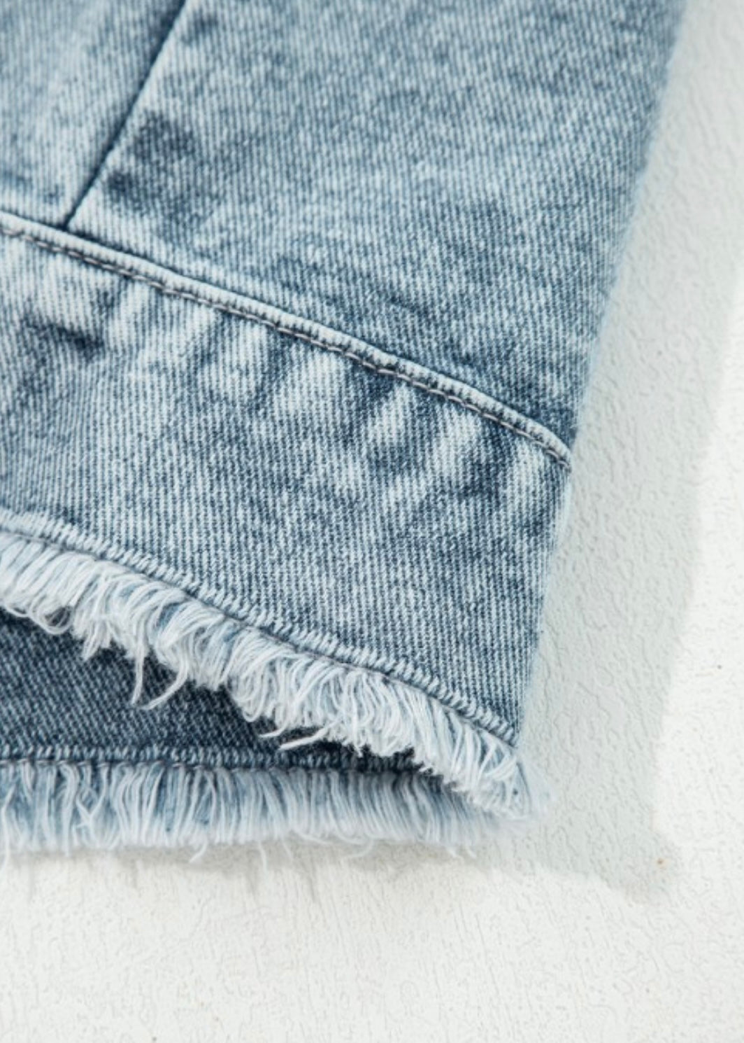 Denim Button Flap Pocket Frayed Vest Poet Street Boutique