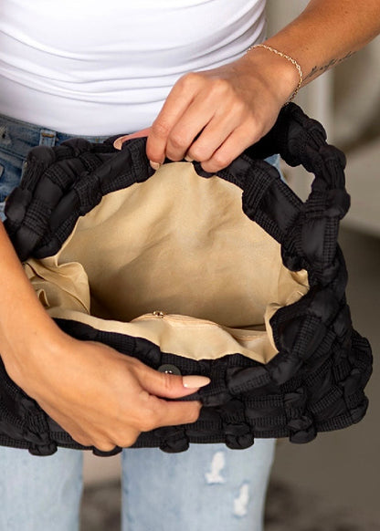 Maya Basket Weave Puffer Tote