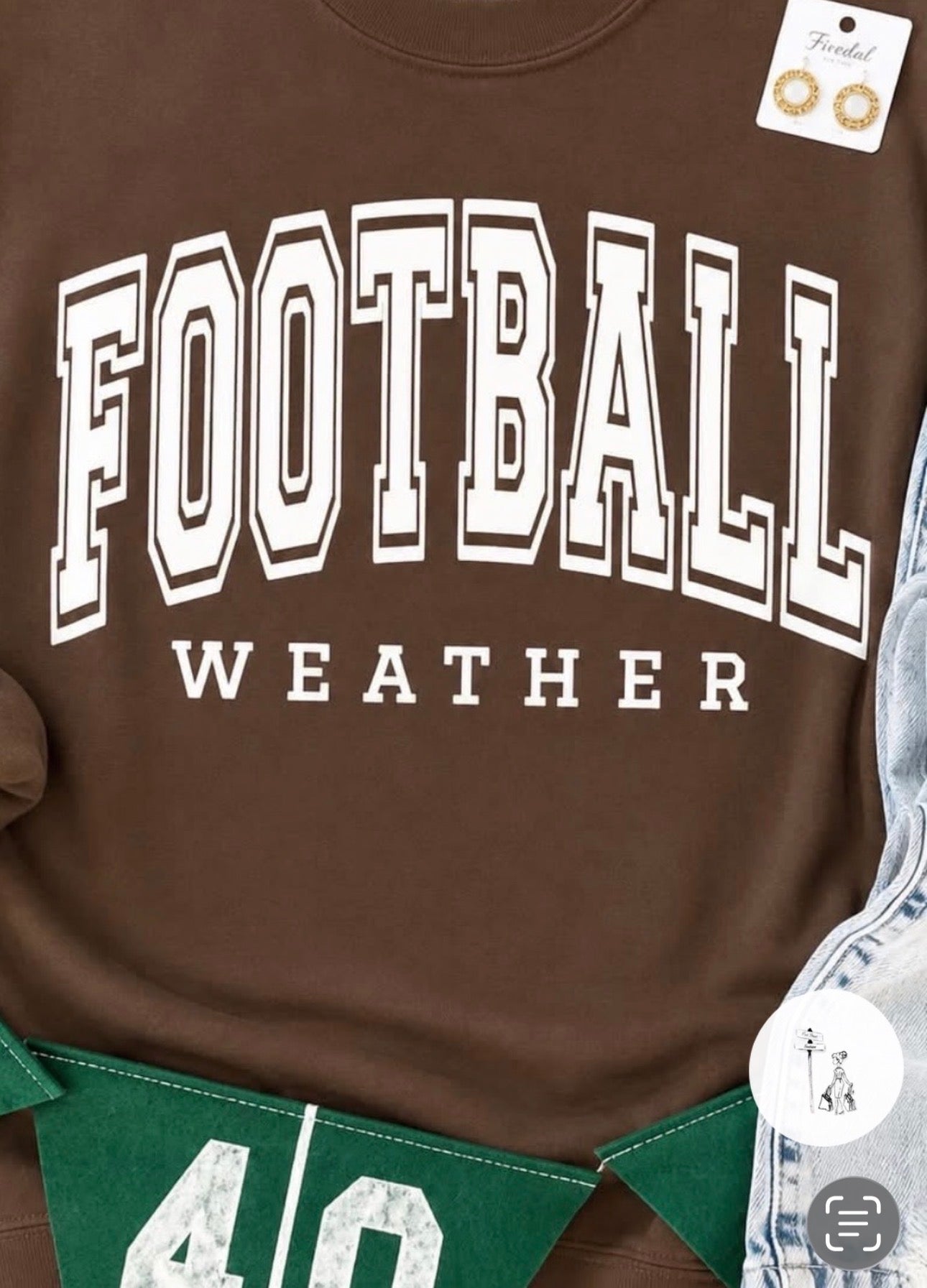 Football Weather Puff Print Sweatshirt