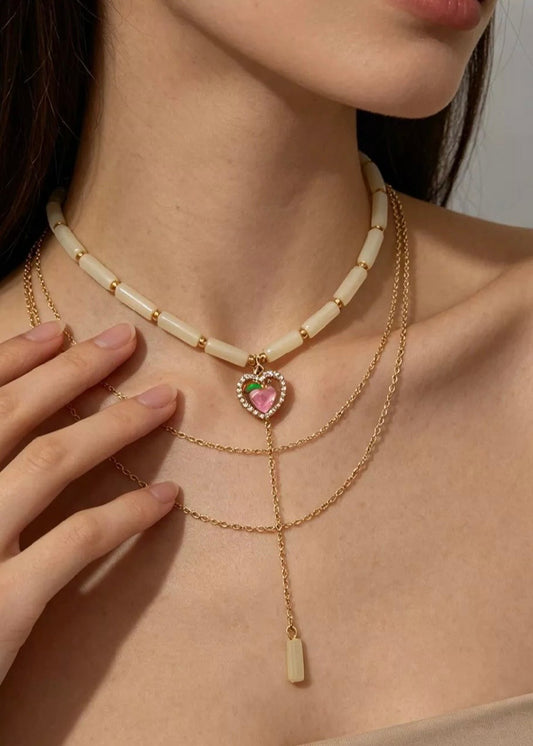 Layered Heart Pendant Necklace