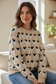 Valentine Geometric Heart Ribbed Trim Sweater