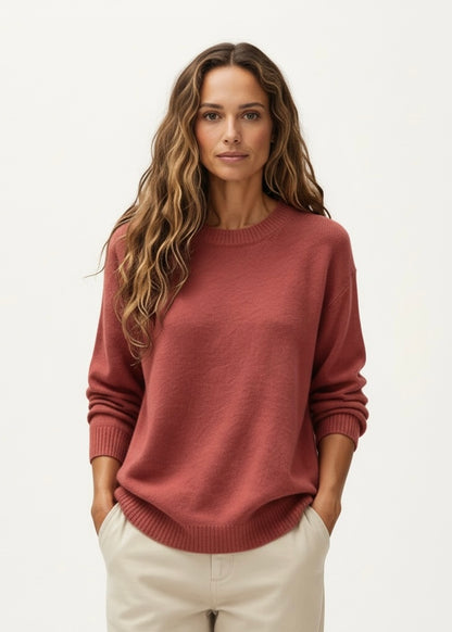 Round Neck Dropped Shoulder Sweater