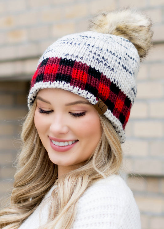 C.C® Buffalo Knit Pom Beanie