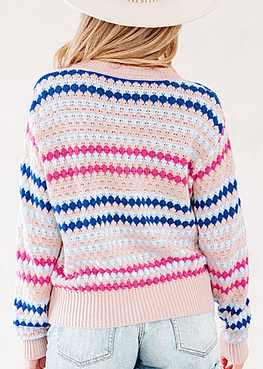 Striped Geometric Pattern Sweater