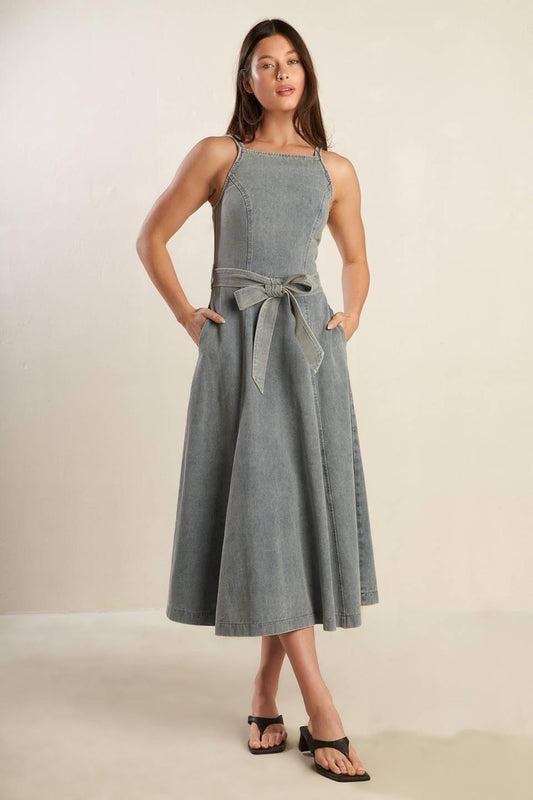Flying Tomato A Day At The Vineyard Denim Dress