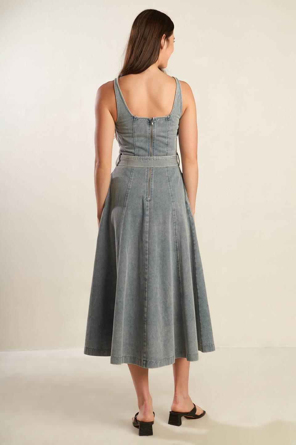 Flying Tomato A Day At The Vineyard Denim Dress