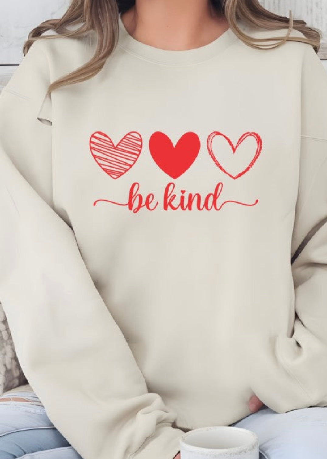 Be Kind Graphic CrewNeck Sweatshirt Ocean and 7th