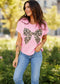 Leopard Bow Embroidered Short Sleeve T-Shirt JUNIPER BLVD