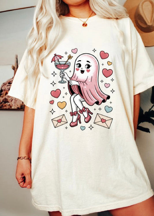 Cute Ghost Valentine Day Comfort Color Tee Poet Street Boutique